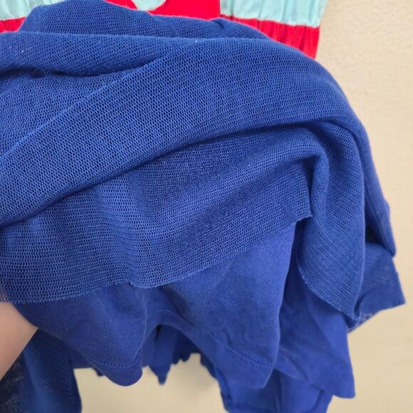 HANNA ANDEAndersson 150 Aqua Blue Tulle Skirt Dress Girls Size 12 Red Bow - Picture 3 of 11